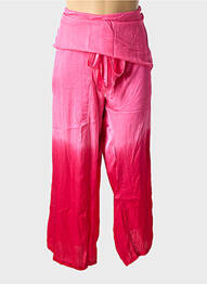 Pantalon larg țesătură poplin mărime normală roz LOVE AND LET DYE femme