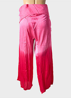 Pantalon larg țesătură poplin mărime normală roz LOVE AND LET DYE femeie