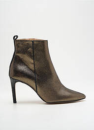 Botine/ghete țesătură satinată toc de 7 la 9 cm auriu CRÉATIS femme