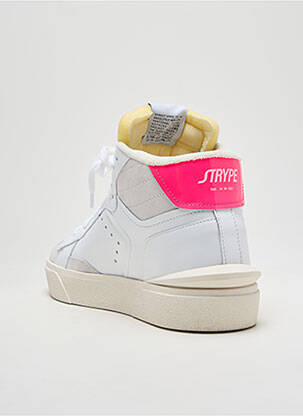 Adidași material neted toc plat până la 3 cm alb STRYPE femeie