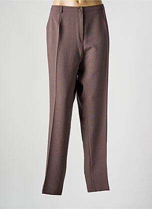 Pantalon drept țesătură crep talie înaltă maro FRANCE RIVOIRE femeie