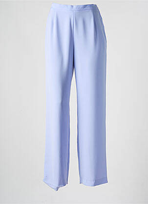 Pantalon drept țesătură crep talie înaltă violet SARAH B femeie
