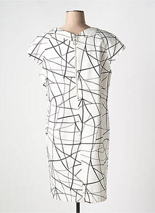 Rochie midi imprimeu fantezie mâneci scurte alb GRIFFON femeie