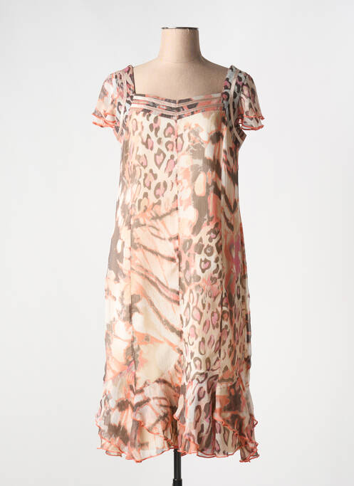 Rochie midi bej FRANCE RIVOIRE femeie