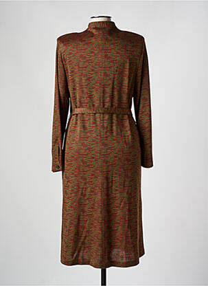 Rochie midi imprimeu fantezie mâneci lungi verde FRANCE RIVOIRE femeie
