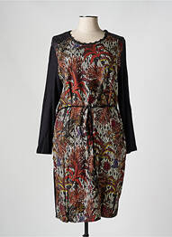 Rochie midi imprimeu fantezie mâneci lungi negru GRIFFON femme