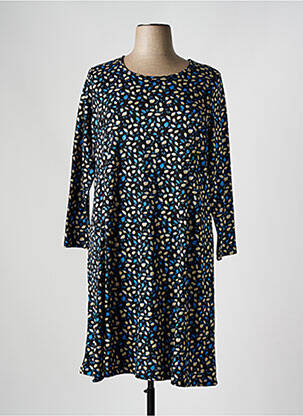 Rochie midi imprimeu fantezie mâneci lungi negru FRANCE RIVOIRE femeie