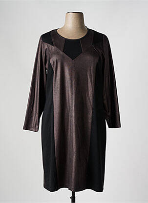 Rochie midi mâneci lungi mâneci lungi maro FRANCE RIVOIRE femeie