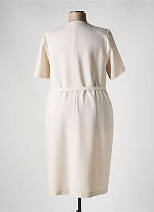 Rochie midi mâneci scurte mâneci scurte bej IMPULSION femeie