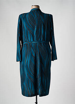 Rochie midi imprimeu fantezie mâneci lungi albastru FRANCE RIVOIRE femeie