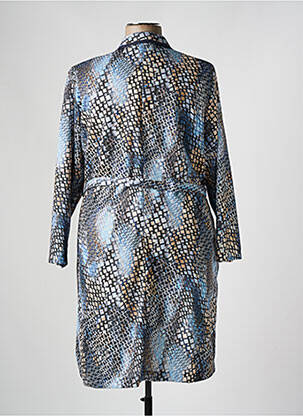 Rochie midi imprimeu fantezie mâneci lungi albastru FRANCE RIVOIRE femeie