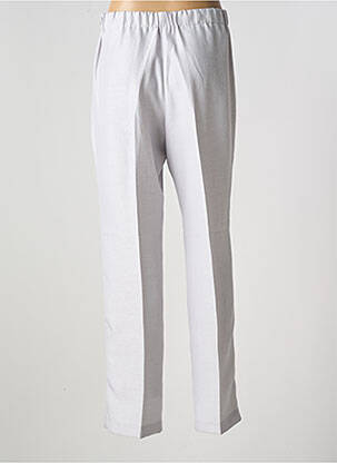 Pantalon drept talie elastică gri FRANCE RIVOIRE femeie