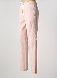 Pantalon drept închidere cu fermoar sub clapetă cu nasturi roz KARTING femme