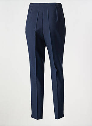 Pantalon drept închidere cu fermoar sub clapetă cu nasturi albastru FRANCE RIVOIRE femeie