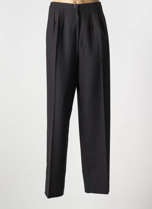 Pantalon drept închidere cu fermoar sub clapetă cu nasturi negru FRANCE RIVOIRE femme