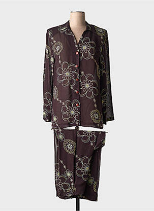 Set pantaloni mâneci lungi maro FRANCE RIVOIRE femeie
