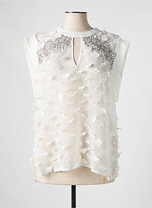 Top croială fluidă fără mâneci alb LESLIE femme