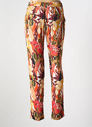 Pantalon drept talie elastică portocalie LE PETIT BAIGNEUR femeie