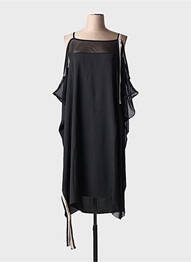 Rochie midi croială fluidă mâneci 3/4 negru MAT. femeie