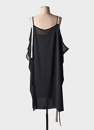 Rochie midi croială fluidă mâneci 3/4 negru MAT. femeie