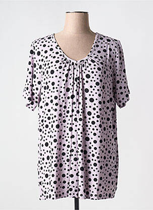 Tricou croială dreaptă mâneci scurte violet ZHENZI femeie