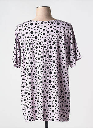 Tricou croială dreaptă mâneci scurte violet ZHENZI femeie