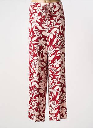 Pantalon larg croială fluidă roșu YESTA femeie