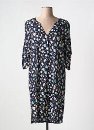 Rochie midi imprimeu floral mâneci 3/4 albastru AN II VITO femme