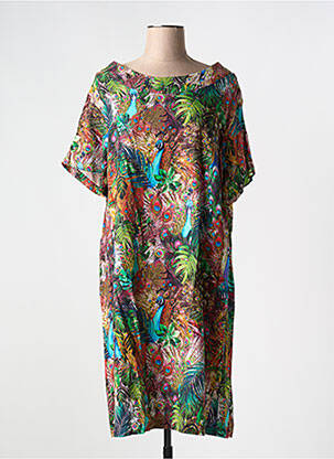 Rochie midi țesătură crep mâneci scurte verde OLIVER JUNG femeie