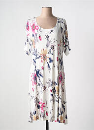 Rochie midi imprimeu floral mâneci scurte alb OLIVER JUNG femme