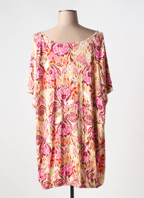 Bluză imprimeu fantezie mâneci scurte roz YESTA femme