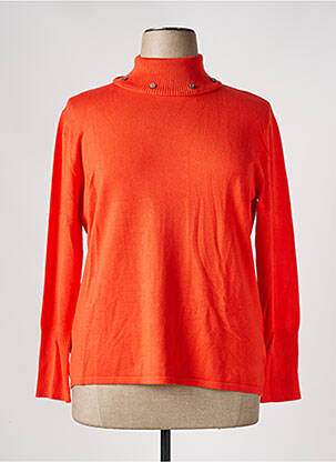 Pulover cu guler înalt portocaliu MARBLE femeie