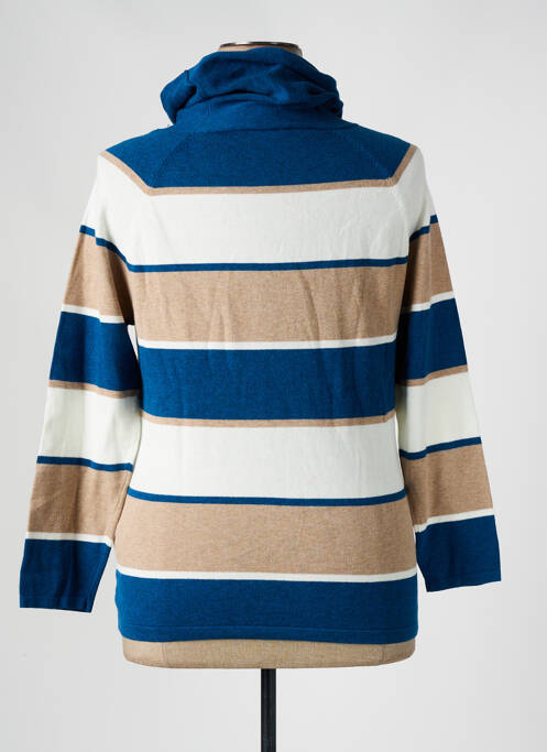 Pulover cu guler înalt albastru MARBLE femeie