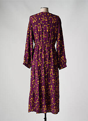 Rochie midi imprimeu fantezie mâneci lungi violet AN' GE femeie