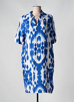 Rochie midi țesătură crep mâneci scurte albastru STREET ONE femeie