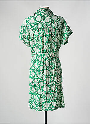 Rochie midi imprimeu floral mâneci scurte verde C'EST BEAU LA VIE femeie