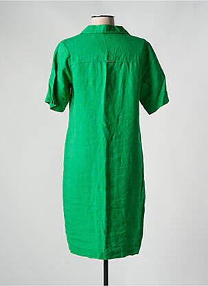 Rochie midi țesătură crep mâneci scurte verde MALOKA femeie