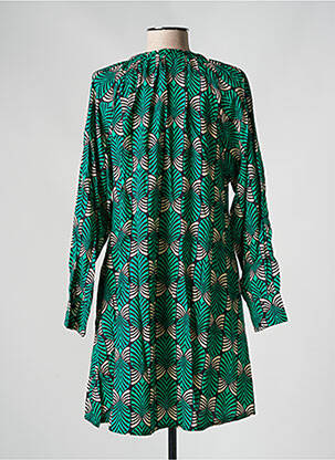 Rochie scurtă croială evazată mâneci lungi verde COMPAÑIA FANTASTICA femeie