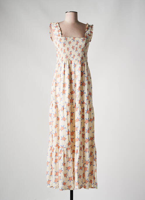 Rochie lungă imprimeu fantezie fără mâneci bej COMPAÑIA FANTASTICA femme