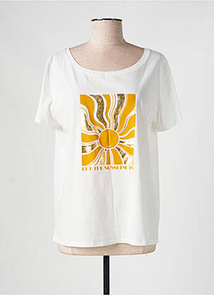 Tricou croială dreaptă mâneci scurte alb LOLA ESPELETA femeie