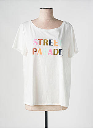 Tricou croială dreaptă mâneci scurte alb LOLA ESPELETA femeie