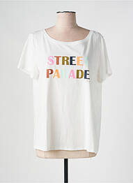 Tricou croială dreaptă mâneci scurte alb LOLA ESPELETA femeie