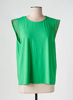 Top mâneci scurte mâneci scurte verde JULIE GUERLANDE femeie