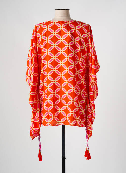 Tunică mâneci scurte croială fluidă portocaliu PINK P femme