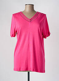 Tricou guler în v mâneci scurte roz DIANE LAURY femme