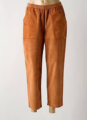 Pantalon 7/8 talie elastică maro MALOKA femeie