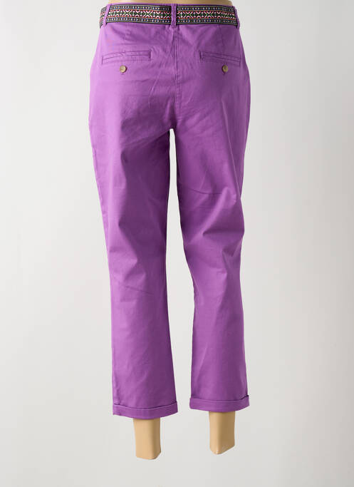 Pantalon 7/8 închidere cu fermoar sub clapetă cu nasturi violet JULIE GUERLANDE femme