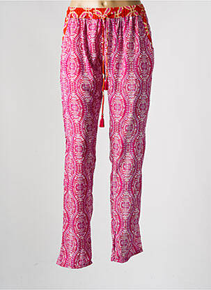 Pantalon drept țesătură poplin mărime normală roz PINK PLANET femeie