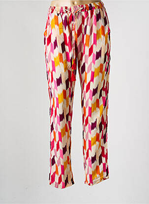 Pantalon drept țesătură poplin mărime normală roz PINK PLANET femeie