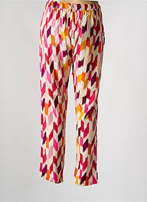 Pantalon drept țesătură poplin mărime normală roz PINK PLANET femeie